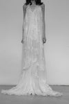 Marc Le Bihan Haute Couture Collection Silk Fairy Maxi Dress with Embroidered Lace MLB-21331-MIBAI Off-White